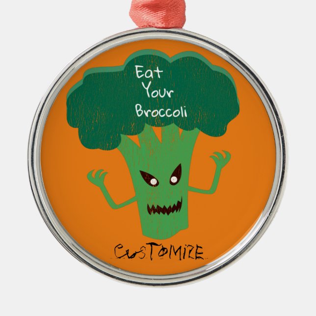 Scary Broccoli Thunder_Cove Metal Tree Decoration (Front)