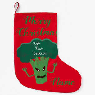 Scary Broccoli Thunder_Cove Small Christmas Stocking