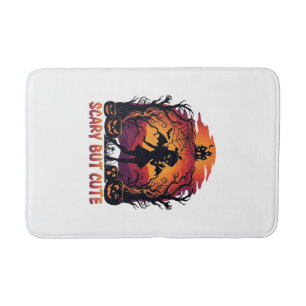 Scary But Cute Halloween Bat Girl Pumpkins Haunted Bath Mat