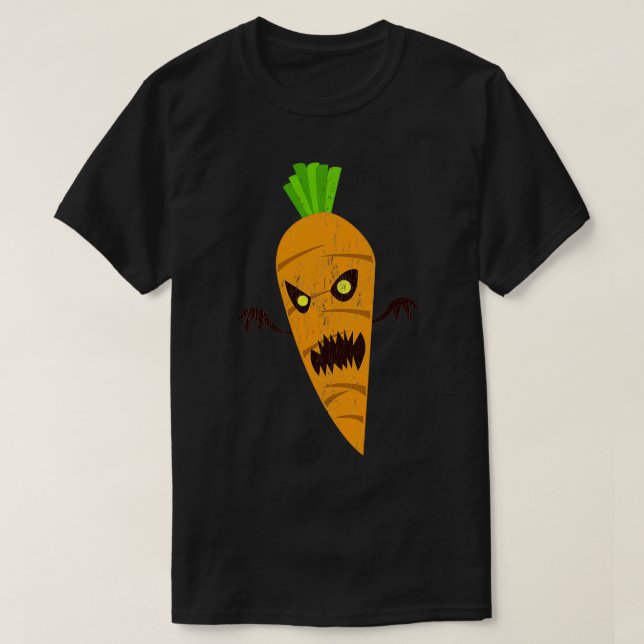 Scary Carrot Distressed T-Shirt (Design Front)