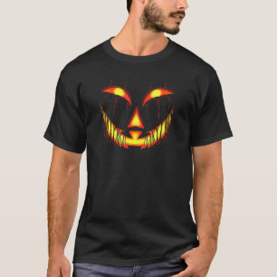 Scary Carved Pumpkin Face Jack O Lantern Halloween T-Shirt