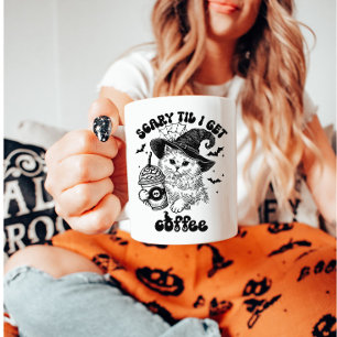 Scary Cat Coffee Lover Funny Halloween Mug