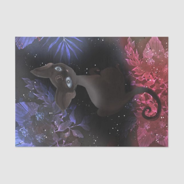 Scary Cat Halloween Decoupage Tissue Paper (Front)