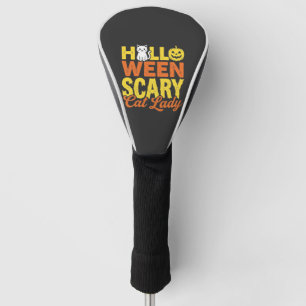 Scary Cat Lady Halloween Design_1 Golf Head Cover
