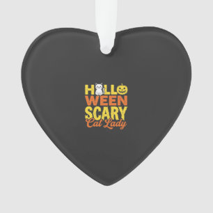 Scary Cat Lady Halloween Design_1 Ornament