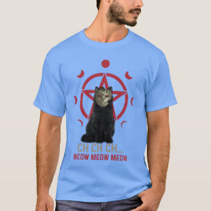 Scary Cat Pentagram Horror Halloween Party vintage T-Shirt