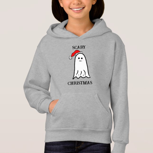 Scary Christmas Ghost with Santa Hat  (Front)