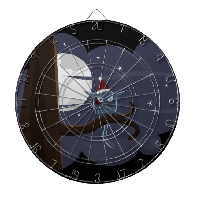 scary christmas owl dartboard (Front)