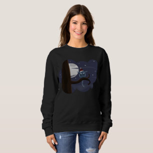 scary christmas owl womens sweatshirt
