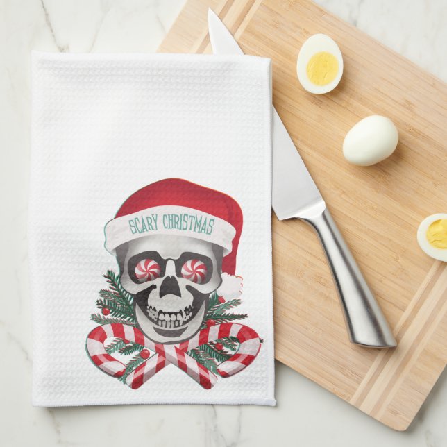 Scary Christmas Tea Towel (Quarter Fold)