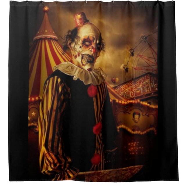 Scary Circus Clown Shower Curtain (Front)