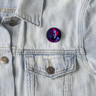 scary clown 3 cm round badge