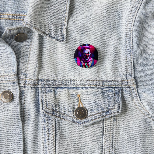 scary clown 3 cm round badge (In Situ)