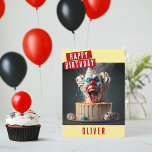 Scary clown Birthday Card<br><div class="desc">A creepy birthday card featuring a scary clown birthday cake on the front with "Happy Birthday",  all-caps bold font. Personalise the front by adding your name(s). The inside of the card features space for your typed or handwritten message.</div>