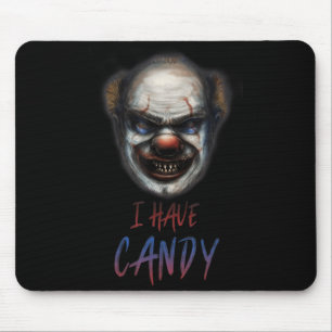 Scary Clown Creepy Halloween Shirt Have Candy Mouse Mat