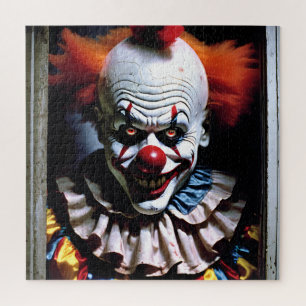 Scary Clown Evil Grin Circus Auguste Horror Jigsaw Puzzle