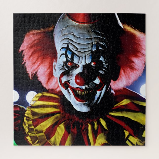 Scary Clown Evil Smile Sinister 80s Horror Jigsaw Puzzle (Vertical)