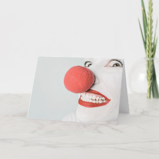 Scary Clown Face - Blank Greeting Card