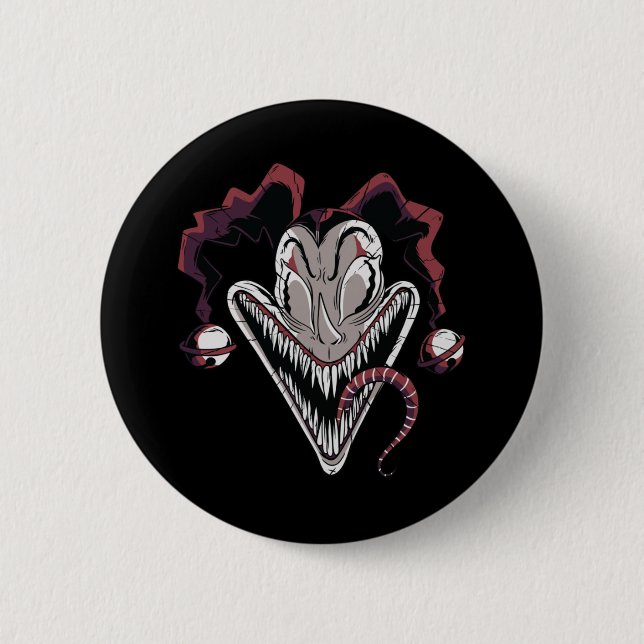 Scary Clown Face Halloween Design 6 Cm Round Badge (Front)