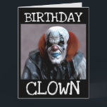 SCARY CLOWN FUNNY BIRTHDAY OVERSIZED CARD<br><div class="desc">SCARY BIRTHDAY CLOWN OVERSIZED CARD AND OTHER SIZE CARDS.</div>