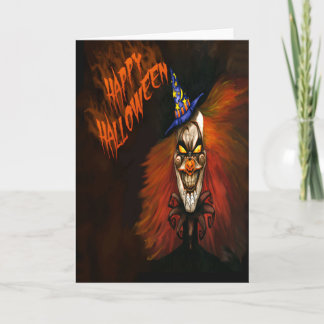 Scary Clown Halloween Card