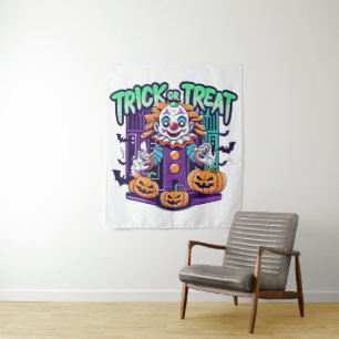 Scary Clown Halloween  Tapestry