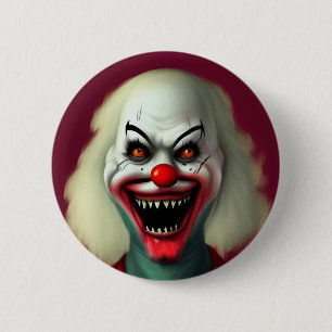 scary clown horror portrait ugly monster Halloween 6 Cm Round Badge