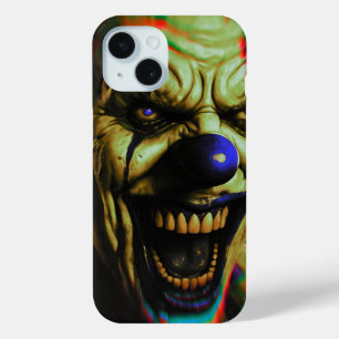 Scary clown iPhone 15 phone case