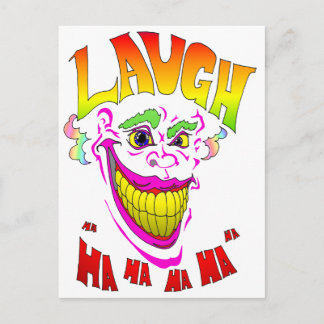 Scary Clown Laugh Postcard