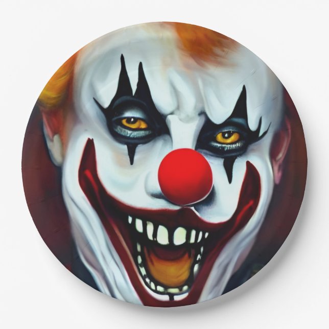 Scary Clown Paper Plates (Front)