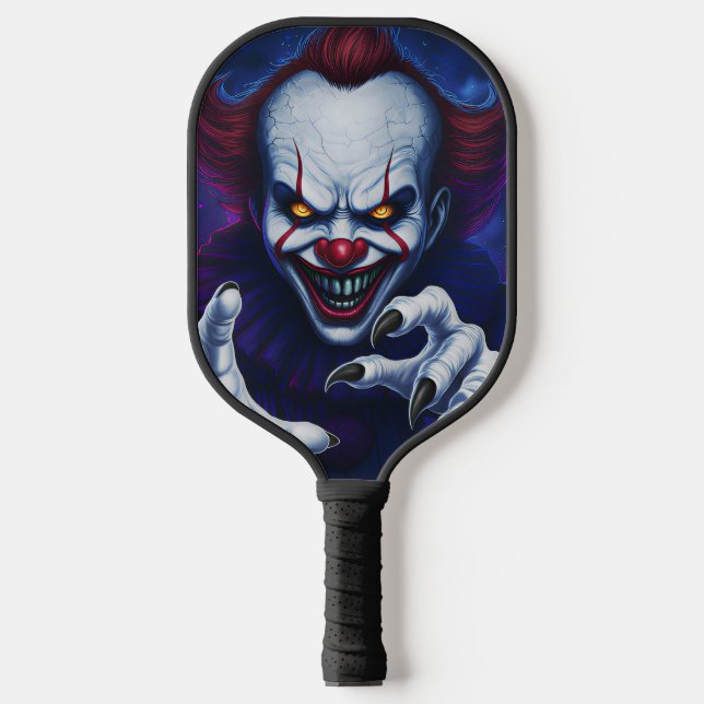 Scary Clown Pickleball Paddle (Front)