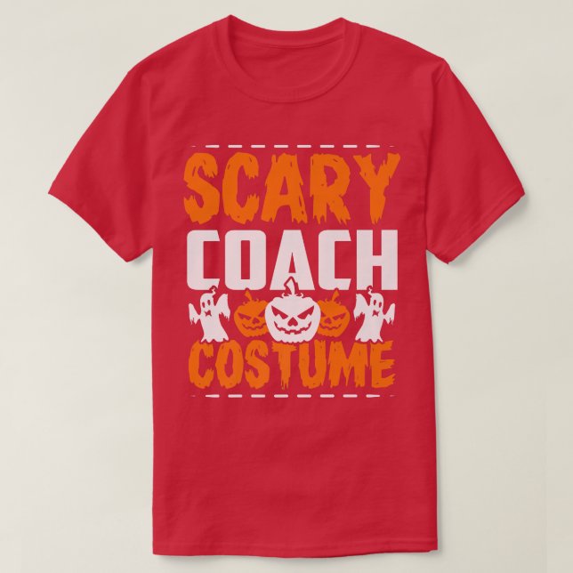 Scary Coach Costume - Funny Halloween Sports Coach T-Shirt (Design Front)