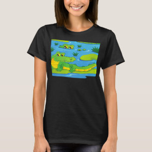 Scary Cool Green Alligators Crocodiles Wild Animal T-Shirt