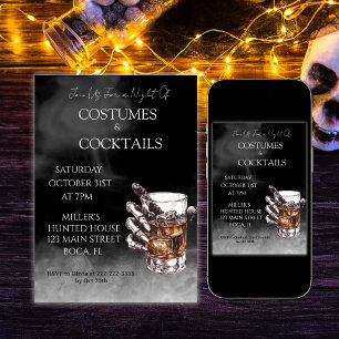 Scary Costume and cocktails Halloween Party  Invitation