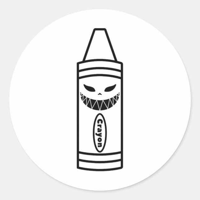 Scary Crayon Box Halloween Easy Costume Couples Ad Classic Round Sticker (Front)