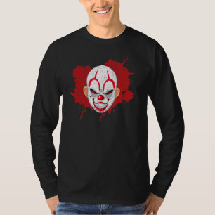 Scary Creepy Clown Face Halloween Clowns Nose Make T-Shirt