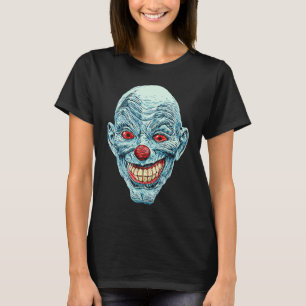Scary Creepy Clown Face Halloween Horror Graphic T-Shirt