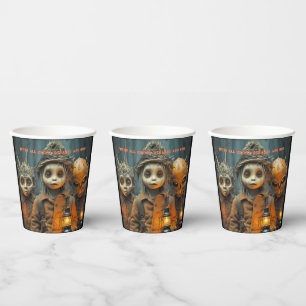 Scary Creepy Halloween Kids Paper Cups
