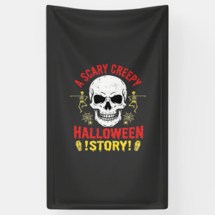 Scary Creepy Halloween Story Skull Design_1 Banner