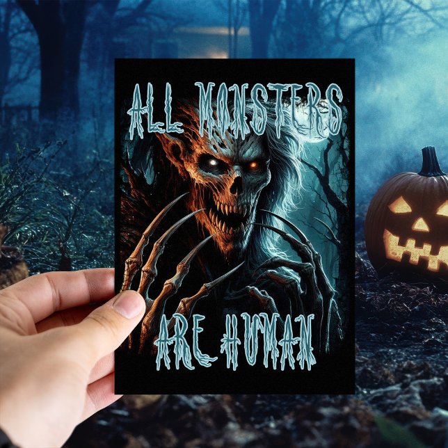 Scary creepy horror undead monster, demon or ghoul postcard (Creator Uploaded)