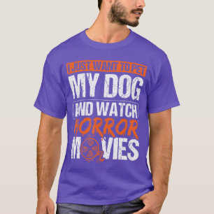 Scary Creepy Pet Dog And Watch Horror Movies Men W T-Shirt