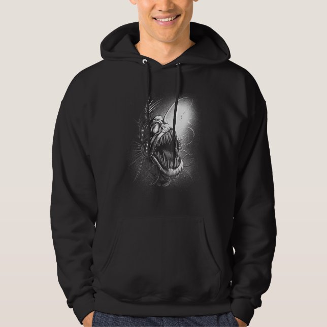 Scary creepy spooky underwater fish sea deep hoodie (Front)