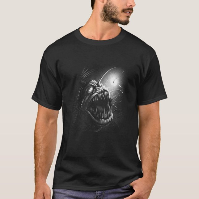 Scary creepy spooky underwater fish sea deep T-Shirt (Front)