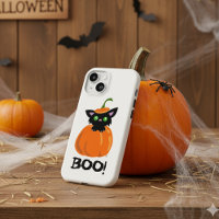 Scary Cute Black Kitty Boo! Halloween iPhone Case