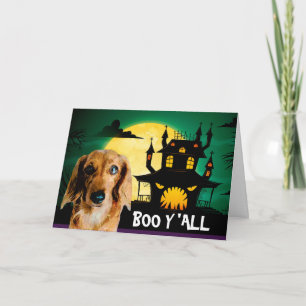 Scary Dachshund Halloween Card