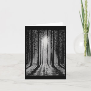 Scary Dark Forest Grunge Trees Halloween Gothic Ar Card