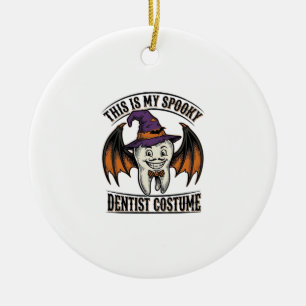 Scary Dentist Costume Halloween Dental Shirt Art_1 Ceramic Tree Decoration