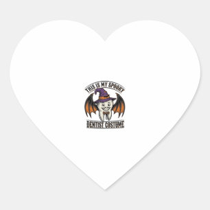 Scary Dentist Costume Halloween Dental Shirt Art_1 Heart Sticker