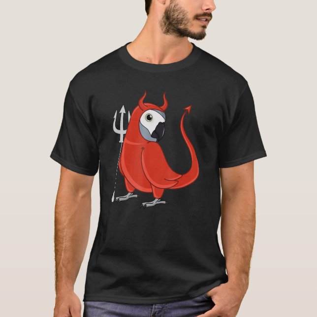 Scary Devil Costume Parrot I African Grey T-Shirt (Front)