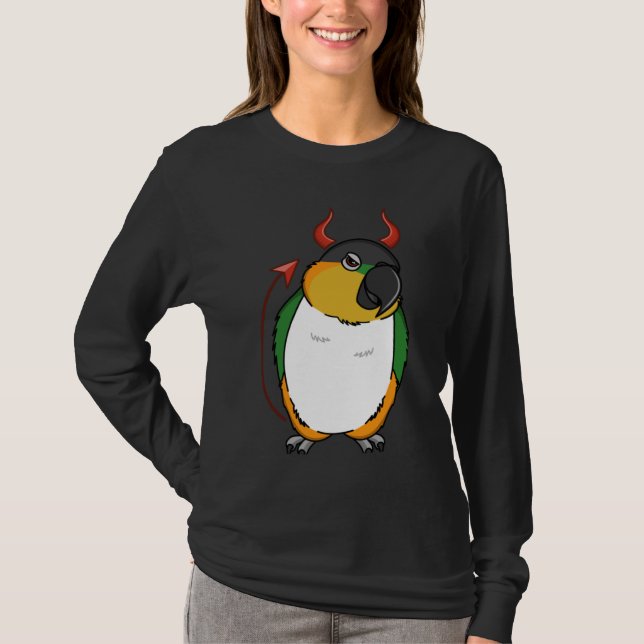 Scary Devil Costume Parrot I Black headed Caique T-Shirt (Front)
